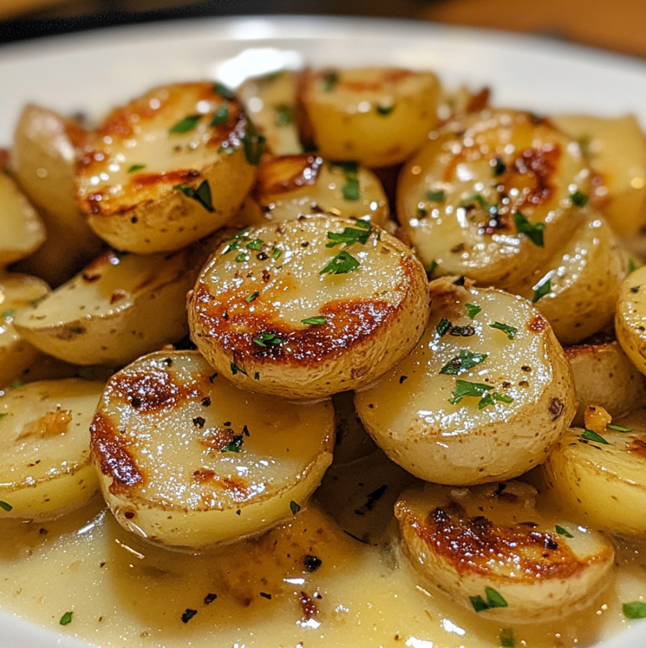 Creamy garlic sauce baby potatoes