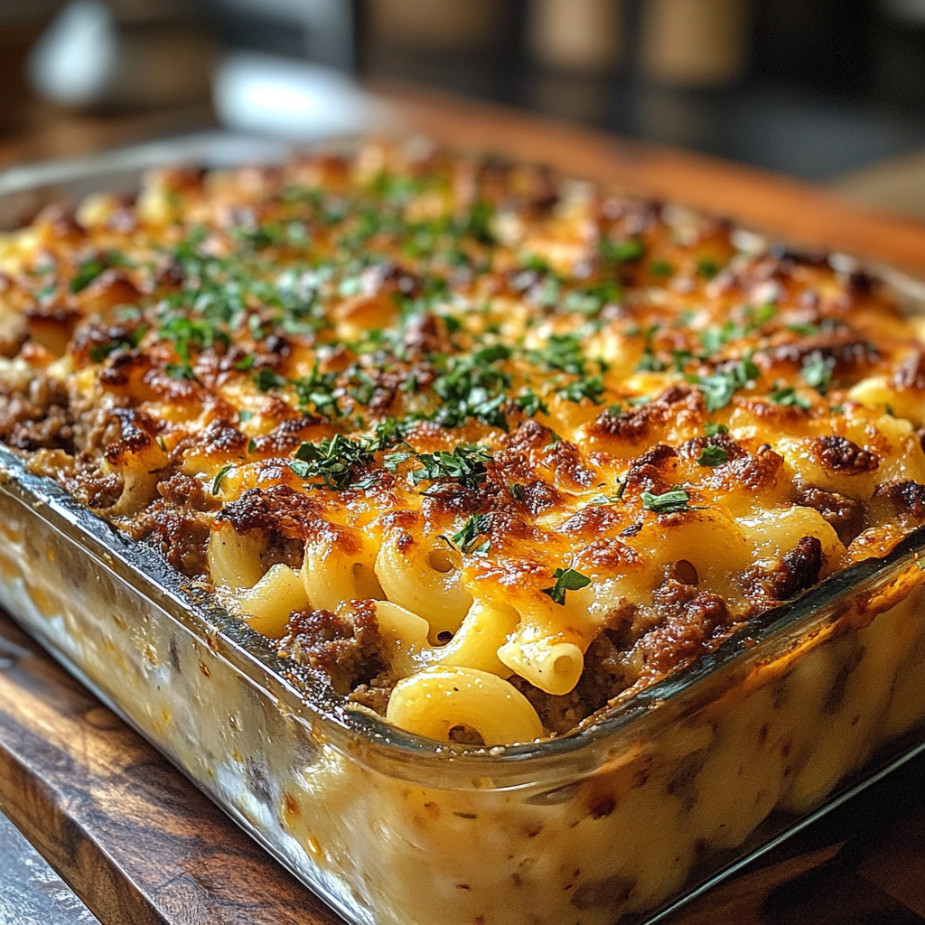 Mac and Cheese Meatloaf Casserole