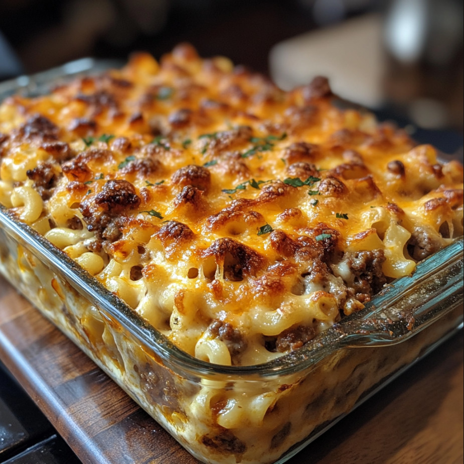 Mac and Cheese Meatloaf Casserole