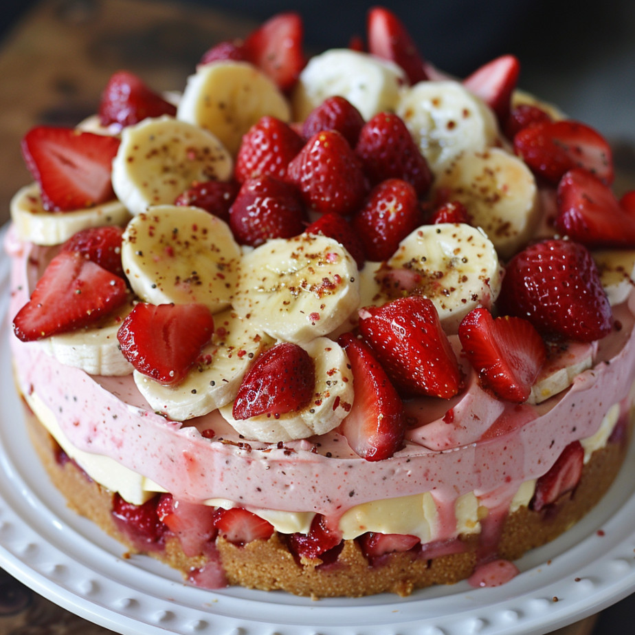 Banana Strawberry Cheesecake