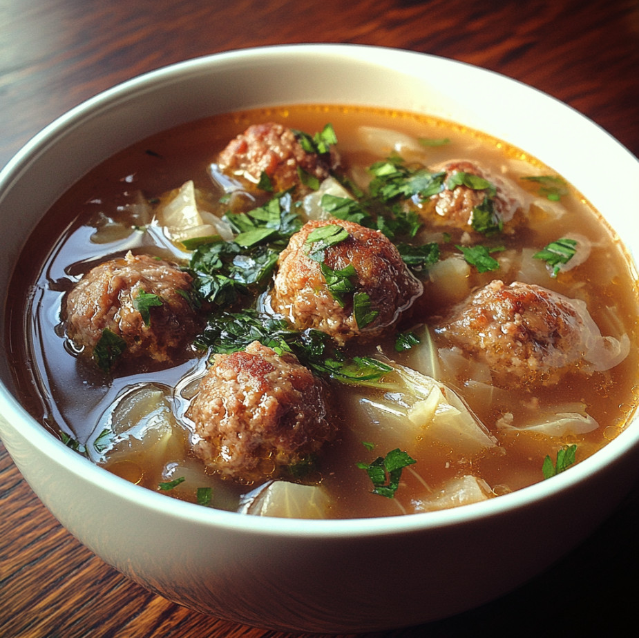 Cabbage Meatball Soup