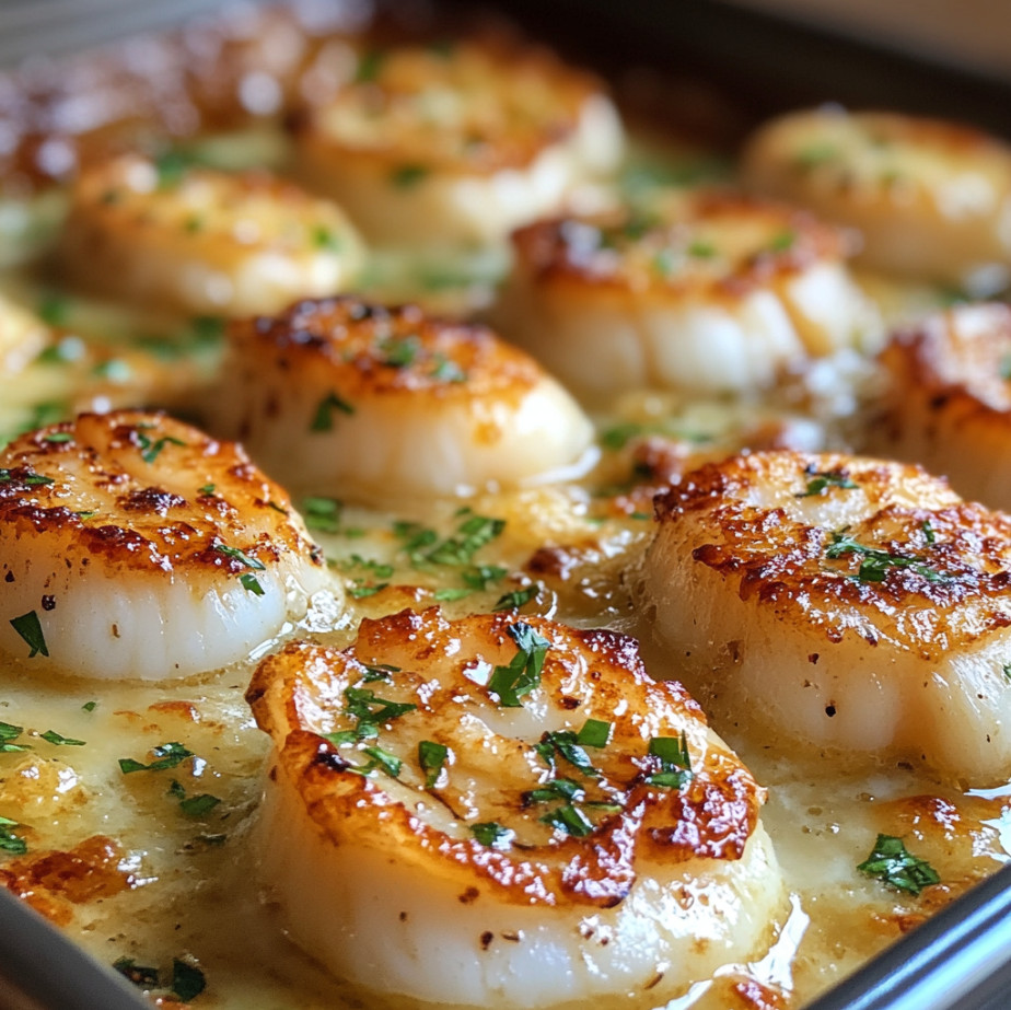 Garlic Butter Baked Scallops